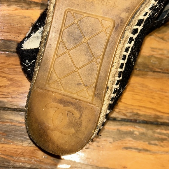 🔥 Chanel Espadrilles Lambskin Women’s Slip On 37 authentic CHANEL Tweed - Picture 6 of 12